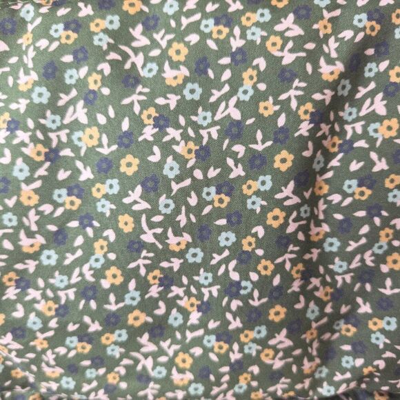 Universal Thread Puffer Vest Size M Green Floral Sherpa Collar Full Zip Winter - Picture 7 of 8